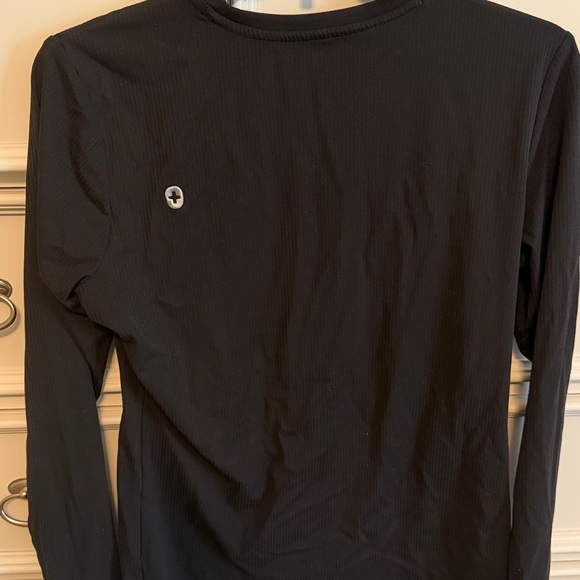 Figs Black Ribbed Long Sleeve Crew Top - Picture 4 of 4
